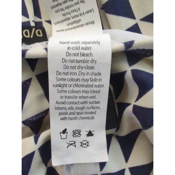 Bond-Eye Australia Blue White Geometric One piece Swimsuit Women's Size 16 D/DD - Picture 9 of 11